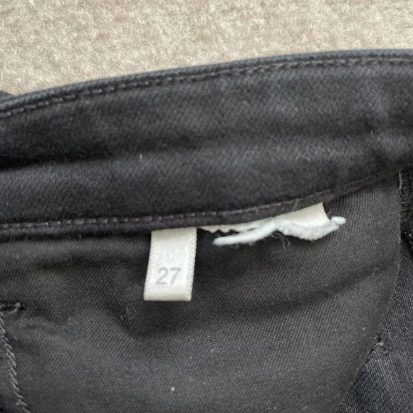 L'Agence Jeans Womens 27 Black Cropped Bootcut Stretch Denim Pants Designer - Picture 5 of 11